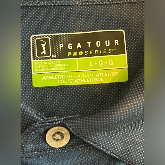 🏌️‍♂️⛳️PGA Tour Pro Series Mens Size L Navy+  Blue Golf Polo Shirt Athletic Fit - Picture 10 of 17